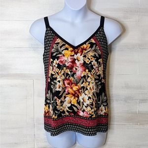 White House Black Market Floral Knit Tank Size L